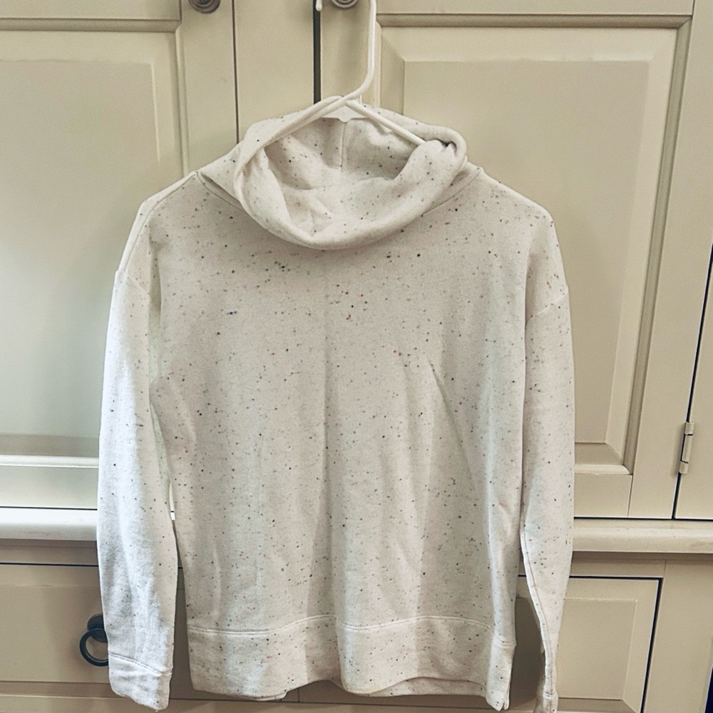 LOFT Cream Hoodie with Colorful Speckles